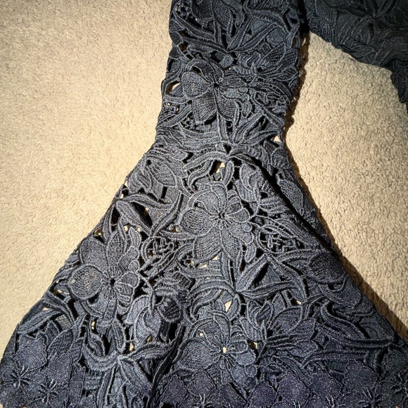 Boston Proper Black Lace Long Sleeve Dress - Picture 2 of 5
